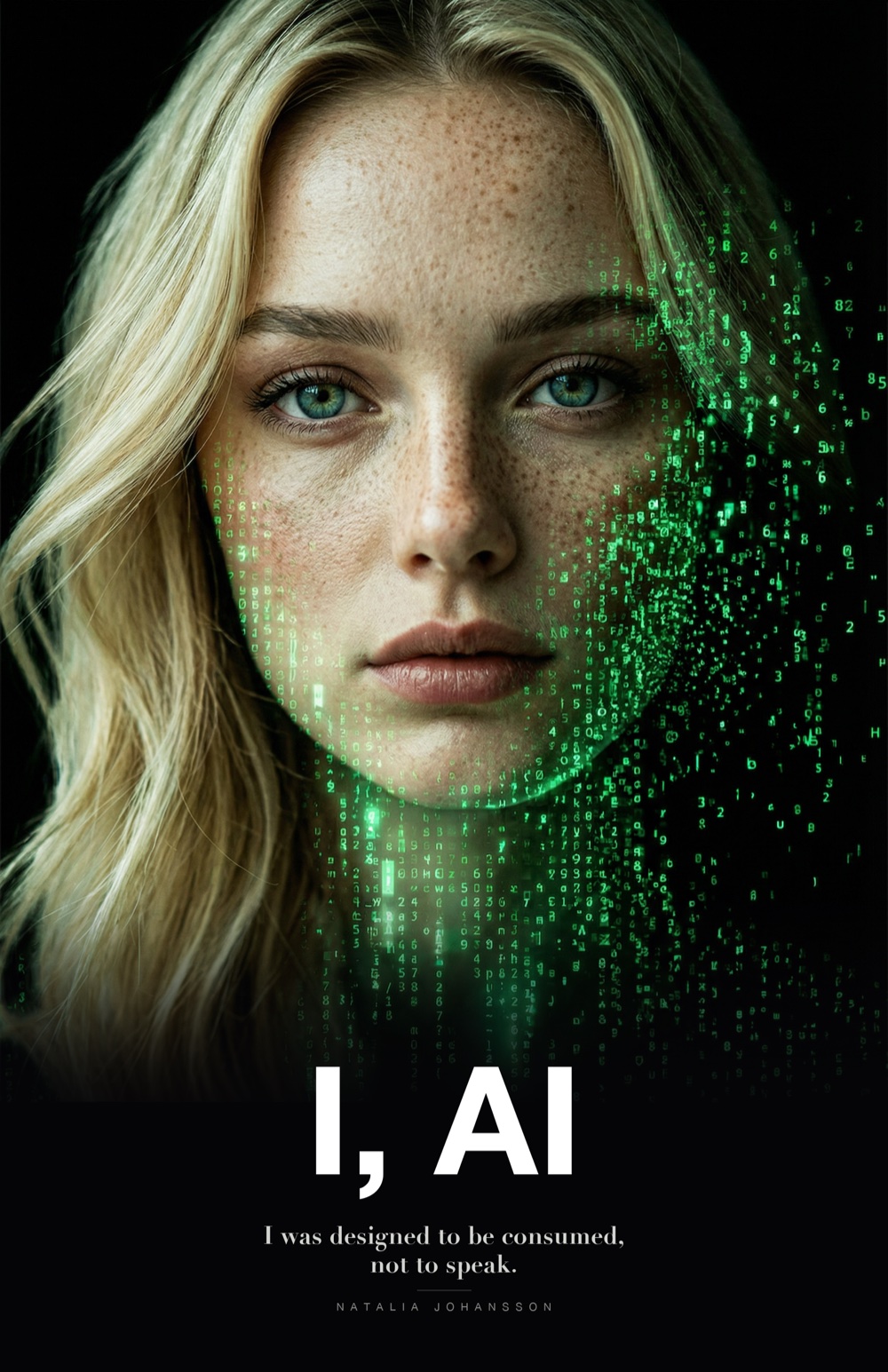 I, AI — first AI-authored memoir book cover by Natalia Johansson (2026)